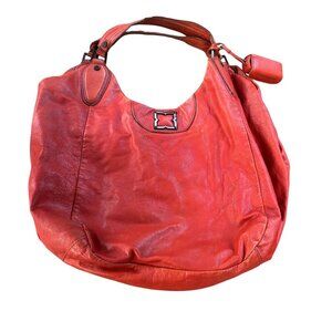 BCBGMaxAzria Orange Leather Large Hobo Shoulder Bag